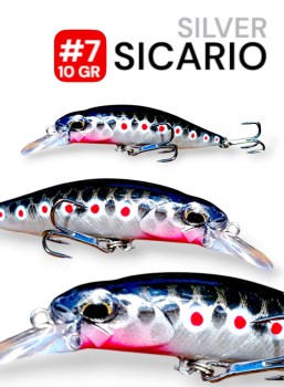 Minnow Sicario Plateado 8cm  - 12gr.